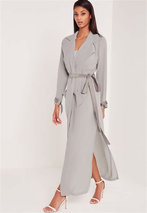 Missguided Carli Bybel Maxi Duster Coat Grey Fashion Maxi Duster Coat Tall Girl Fashion
