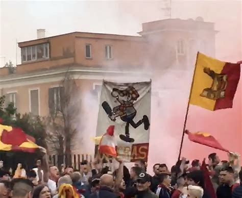 Roma Ultras Light Flares And Chant Before Liverpool Clash Daily Star