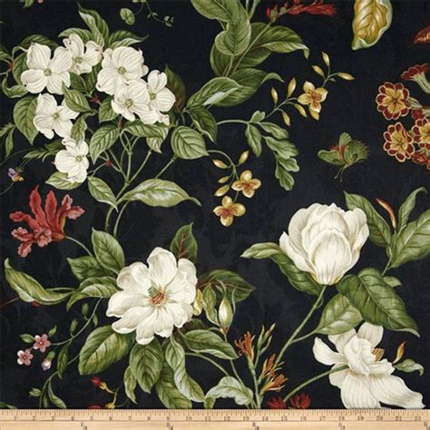 Waverly Garden Images Black Floral Home Decorating Fabric By Etsy