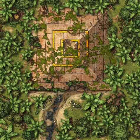 Battlemap 40x40 Yuan Ti Temple In The Jungle Interior And Pyramid