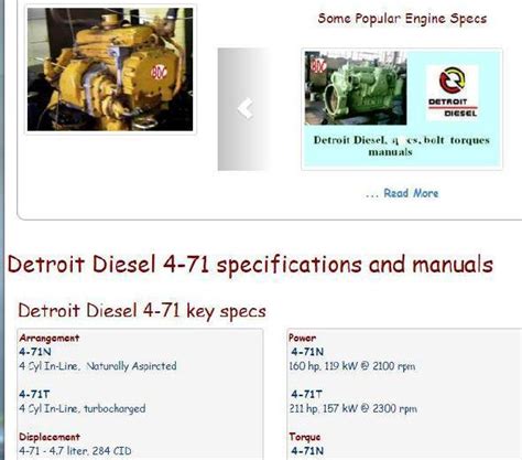 Detroit Diesel Engine Specs Bolt Torques Manuals