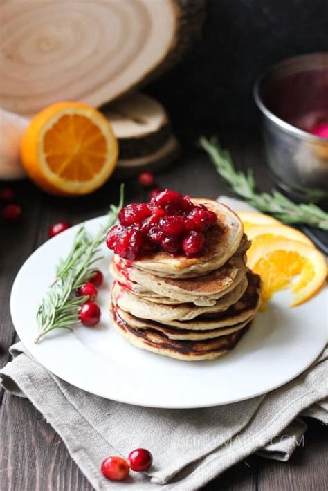 Ricotta Orange Pancakes With Cranberry Sauce Berryandmaple Breakfast