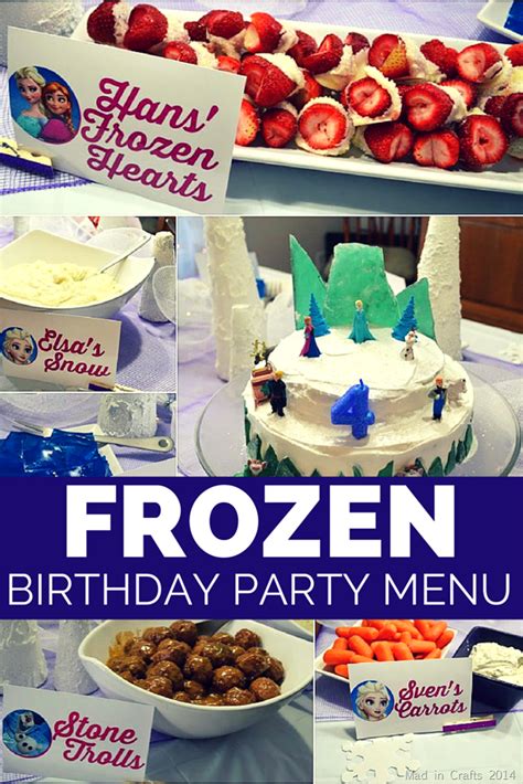 The birthday party solution you've been waiting for 10 photos. FROZEN BIRTHDAY PARTY MENU - Mad in Crafts