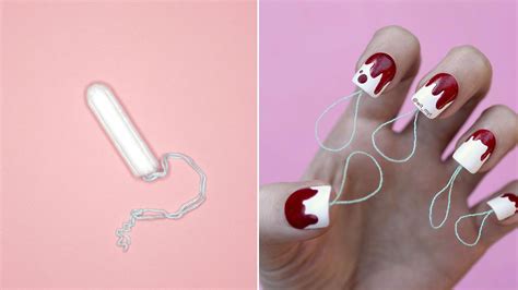 This Badass Woman Created Tampon Nail Art Complete With Strings Allure