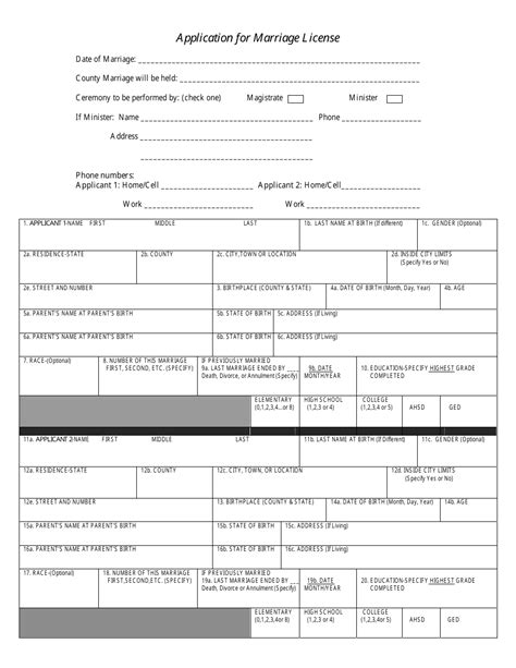Application Form For Marriage License Fill Out Sign Online And