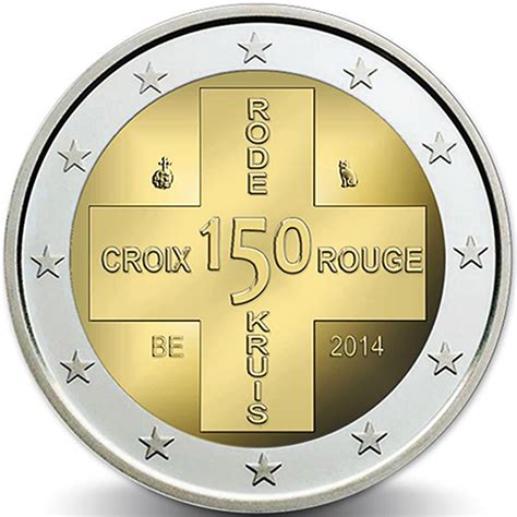 2 Euro Commémorative Belgique Croix Rouge 2014 Le Comptoir De Leuro