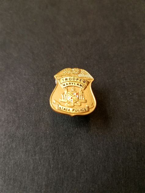 Msp Brass Badge Lapel Pin Maryland Troopers Association
