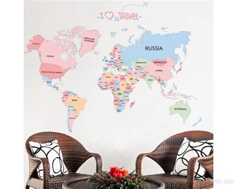 Large World Map Posters For Kids Wall Geography Educational Posters