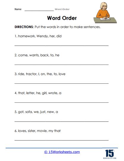 Word Order Worksheets 15