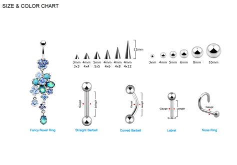 Piercedfish Blog How To Measure Body Jewelry Sizing Chart