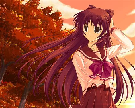 Tamaki Kousaka Brown Eyes Anime To Heart Sunset Tamaki School