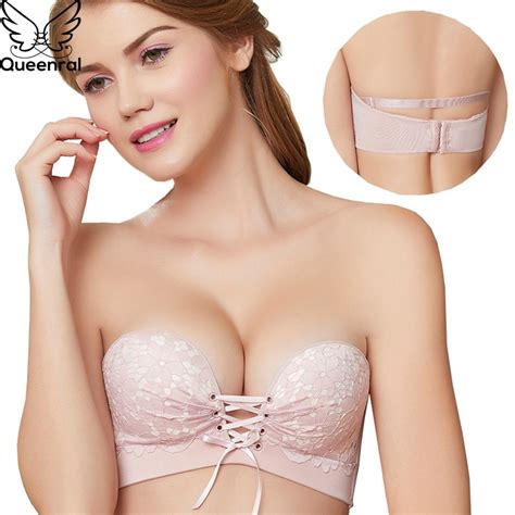 Queenral Half Cup Bras For Women Bh Invisible Push Up Brassiere