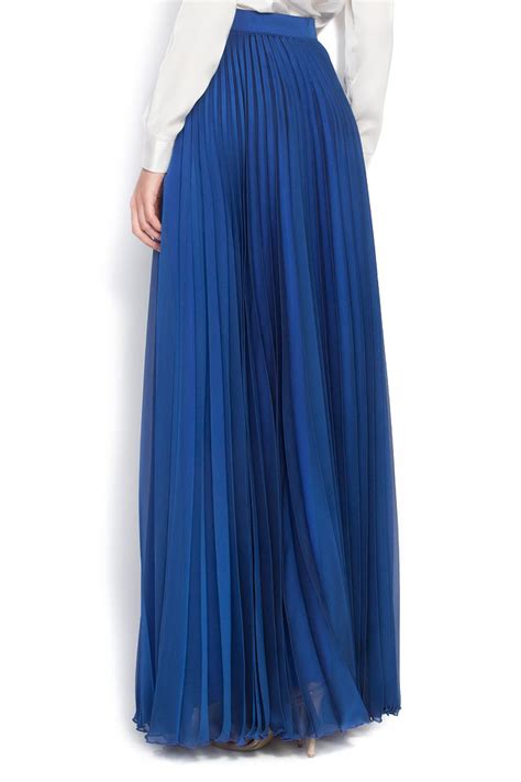 Pleated Silk Blend Maxi Skirt Maxi Skirts Made To Measure