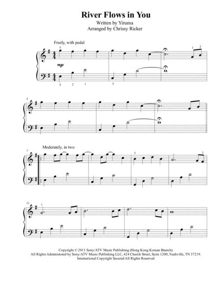 High quality piano sheet music for river flows in you by yiruma. River Flows In You Easy Piano Music Sheet Download - TopMusicSheet.com