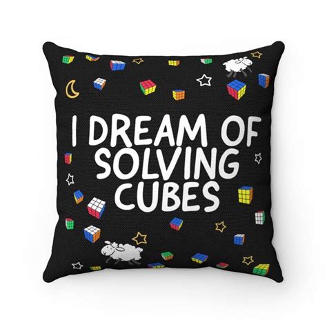 I Dream Of Solving Cubes Rubiks Cube Pillow 2 Sided Etsy Unique