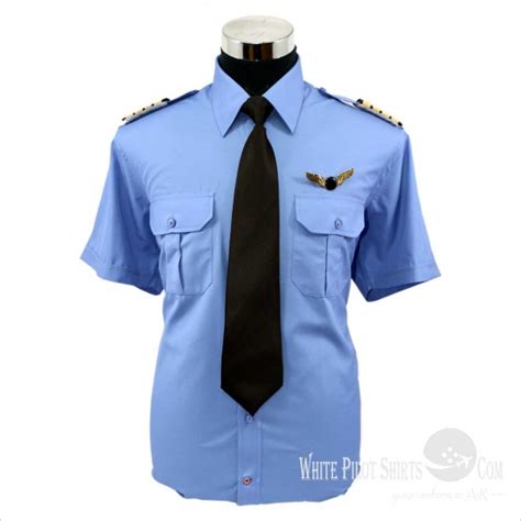 Blue Pilot Shirts 50 Cotton 50 Polyester Pilot Shirts Mens