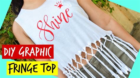 Convert Your Old T Shirt Into A Summer Fringe Top Diy Graphic Fringe