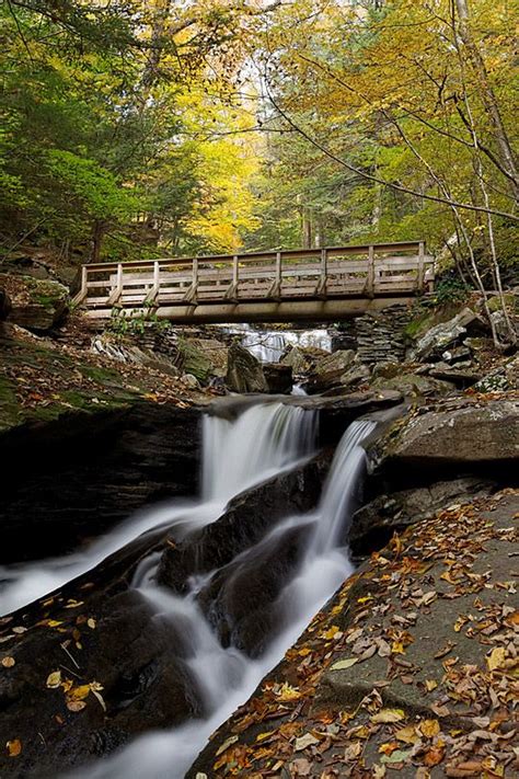 Stream With Bridge Waterfall Exposure Photography National Parks