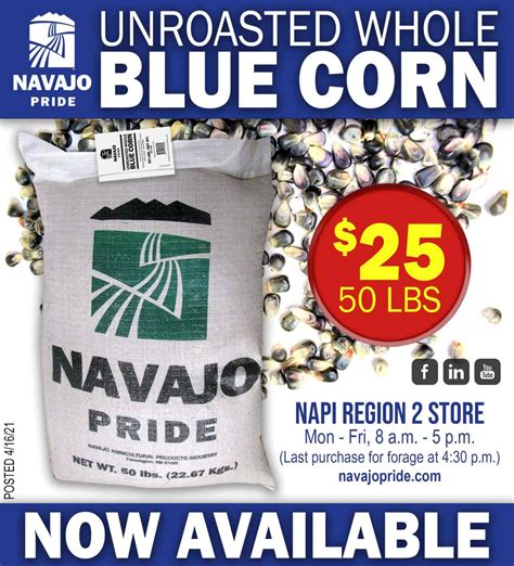Navajo Pride Unroasted Whole Blue Corn Navajo Agricultural Products
