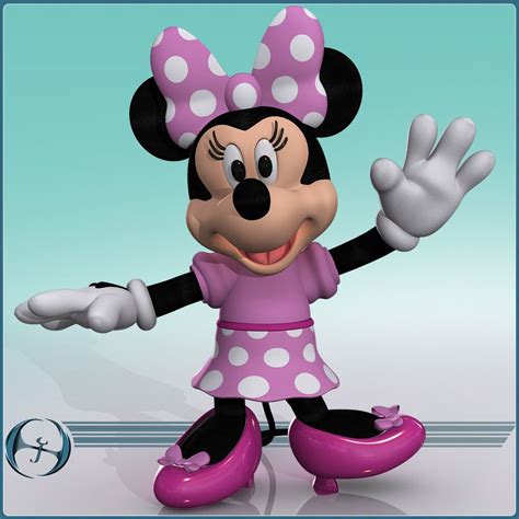 3d Model Of Cartoon Mouse Minnie Minnie Cartoon 3d Model