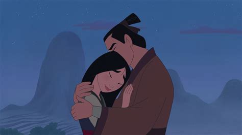 Mulan And Shang Sharing A Romantic Embrace Mulan Disney Disney