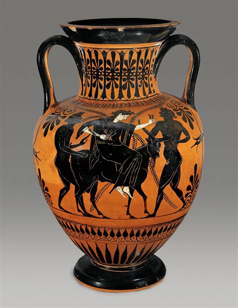 Black Figure Neck Amphora With Dionysus Satyrs And Maenads Culture