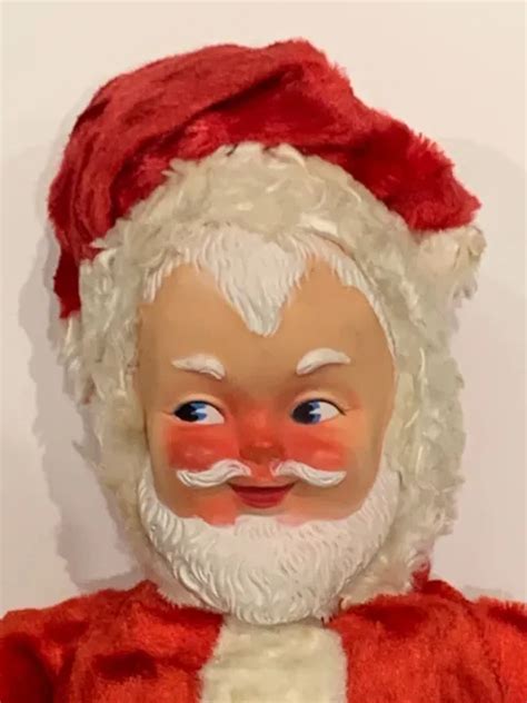 Vintage Santa Claus Rushton Rubber Face Doll Stuffed Plush 1950s Christmas Fun 3202 Picclick