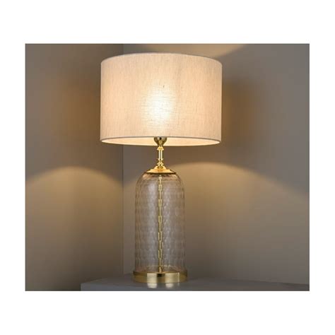 Endon Wistow Hand Cut Glass Table Lamp Base Only In Solid Brass Finish 73106 Lighting From The
