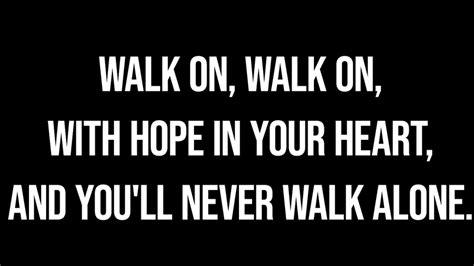 Walk on through the wind walk on through the rain though your dreams be tossed and blown. You'll never walk alone * Vlindermama