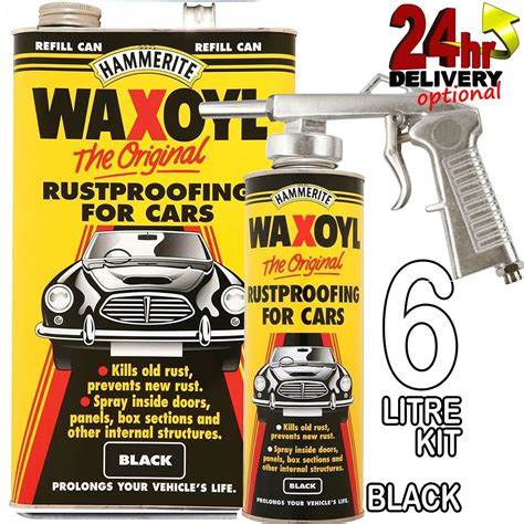 Hammerite 6litre Black Refill Waxoyl Rust Eliminator Proof Prevention