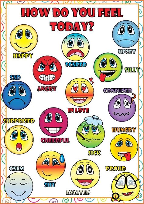 Feelings And Emotions Poster English Esl Worksheets For Distance