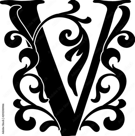 Letter V Capital Illuminated Vector Svg Letter Stock Vector Adobe Stock