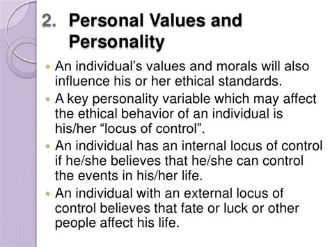 Factors Influencing Ethical Behaviors