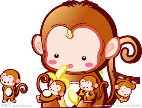 香蕉猴子矢量图 卡通设计 广告设计 矢量图库 昵图网