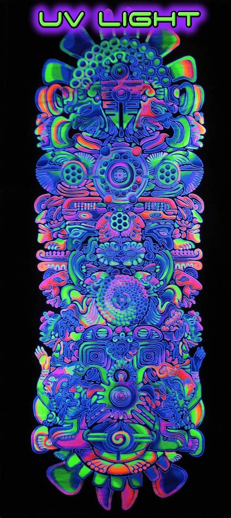 Giant Uv Banner Totem Trippy Tapestry Psychedelic Tapestry Trippy