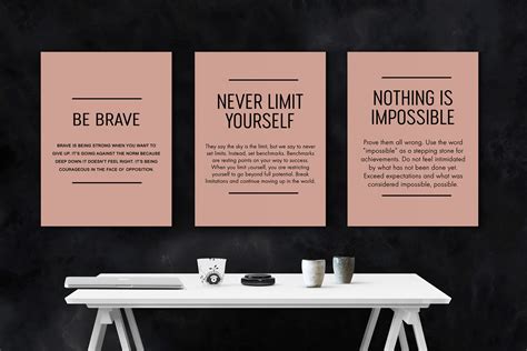 3 Piece Wall Art Motivational Wall Decor Canvas Prints Office Etsy