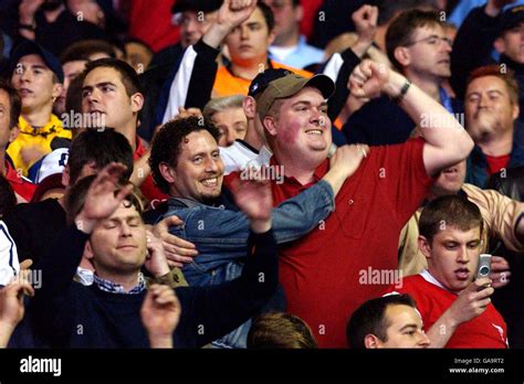 Arsenal Fans Celebrate Their Team Winning The Fa Barclaycard