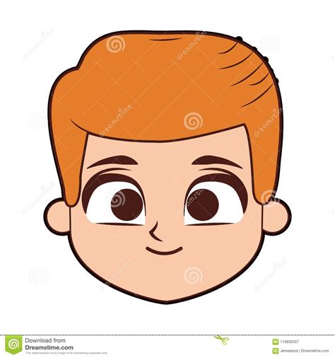 Cute Boy Face Cartoon Stock Vector Illustration Of Schoolboy 110656357