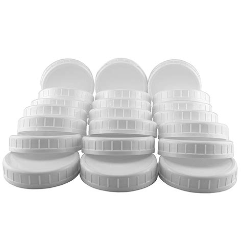 plastic mason jar regular mouth screw on white lids 24 pack standard size j h2d0 ebay
