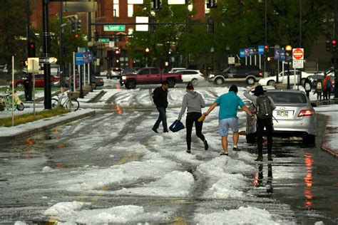 Hailstorm Ravages Cars Windows Streets Across Denver Area The