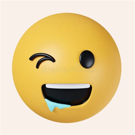 D Hungry Drooling Face Emoji Emoticon With Saliva From Mouth Corner Icon Isolated On Gray