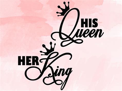 Her King Svg His Queen Svg King And Queen Svg Svg Design Etsy