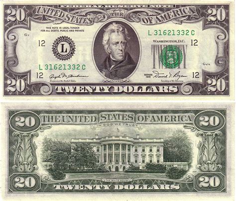 Printable 20 Dollar Bill Front And Back Actual Size