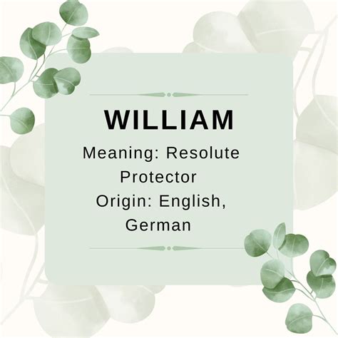 Baby Boy Name William Meaning Resolute Protector Origin English