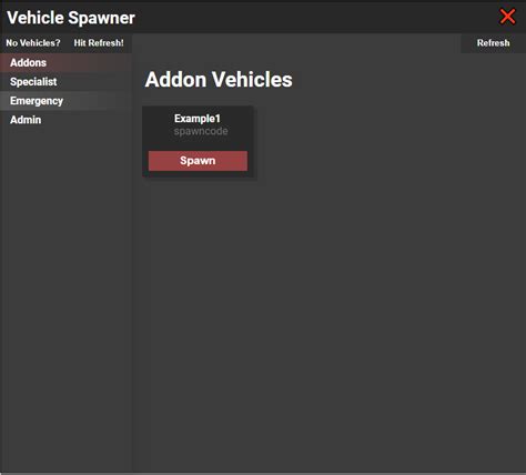Free Ui Vehicle Spawn Menu Carspawning Releases Cfxre Community