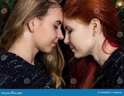 Girlfriends Spend Time Together Two Pretty Lesbians Girlfriends