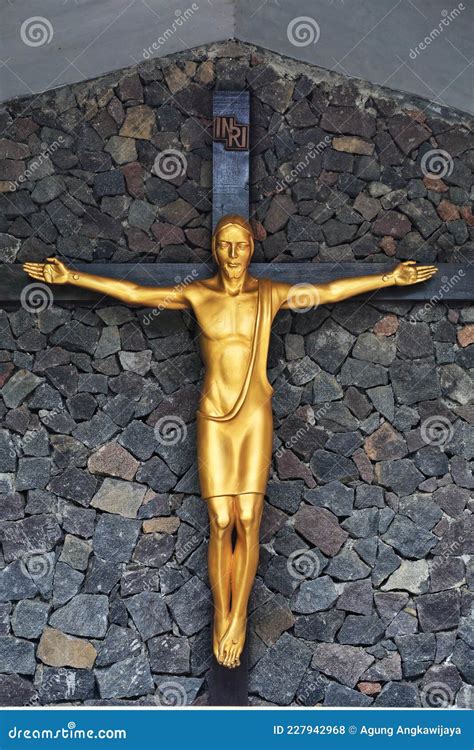 Jesus At The Cross Inri Rex Judareum Statue Stock Photo Image Of Crux