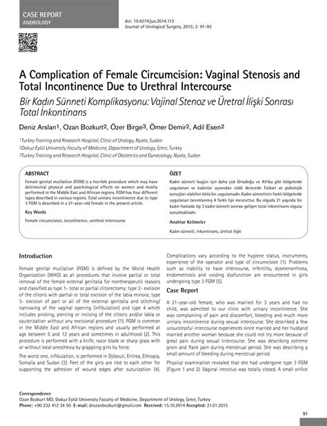 Pdf A Complication Of Female Circumcision Vaginal Stenosis And Total