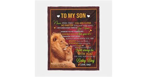 Personalized Letter To My Son Love From Dad Lion Fleece Blanket Zazzle