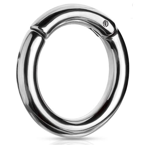 Bodyj4you Bodyj4you Piercing Ring Hinged Segment Clicker 0g Hoop 12mm Surgical Steel Nose
